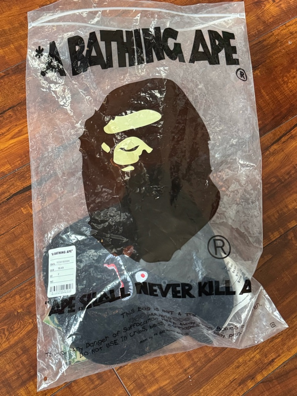 Bape Black Snapback Hat with Multicolor Embroidered Logo - Picture 11 of 11